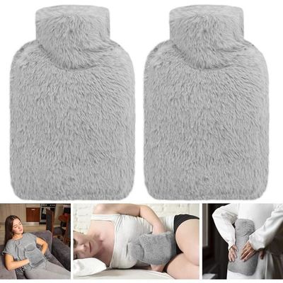 Bouillotte 2 Litres Avec Housse Polaire Bleue à Pompon - Neuf