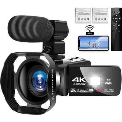 Caméscopes Caméra vidéo Caméscope de caméra vidéo numérique 4K 1080P 48MP  WiFi Digital 16x Zoom caméscope enregistreur avec écran tactile capacitif à  3 pouces Ivre Vue infrarouge Avec caméra HD ( Colo 