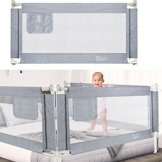 HILEYOLLA Barriere De Securite Enfant Lit 180cm, Barriere De Lit Levée