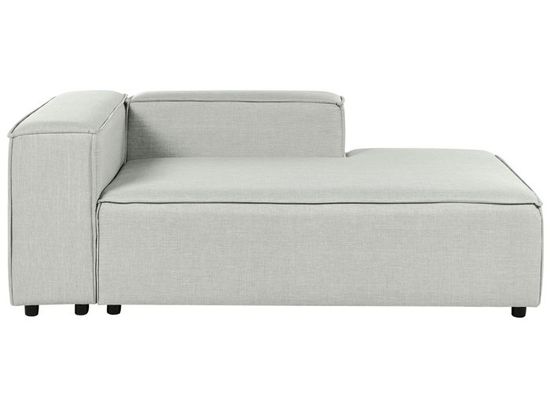 Chaise longue en velours gris côté droit LATTES