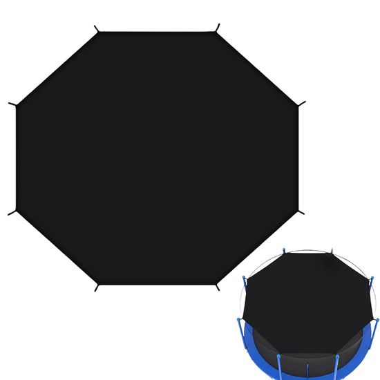 Toit Pare-Soleil Trampoline 6/8 Poteaux – Housse Imperméable Anti-UV Anti-Poussière, Protection Complète Pour Trampoline Extérieur