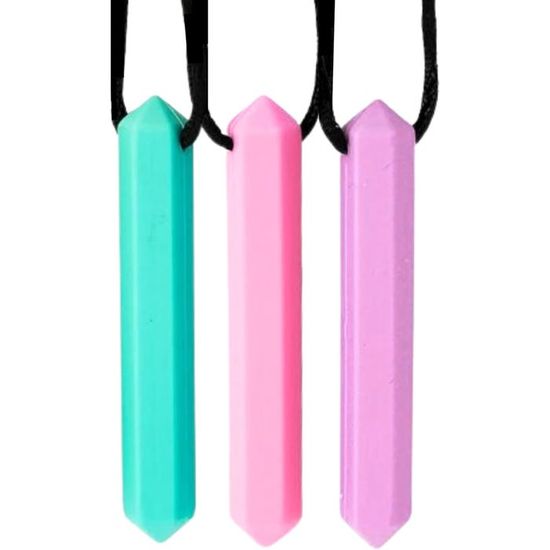 ChewAid Antistress necklace with sensory - Chew toy - Autism pendentif Collier Fidget Toy Chew Collier pour la dentition Bébés sensoriels, Oral Moteur, Anxiété, Autisme, ADHD