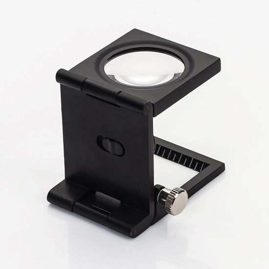 Loupe compte-fils pliant pliable avec monture en métal peint en noir