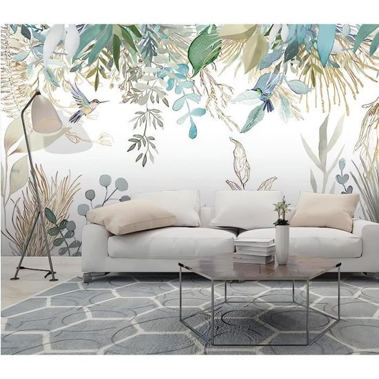 Papier Peint Panoramique 3D Plantes Tropicales Feuilles Fond De Fleurs ...