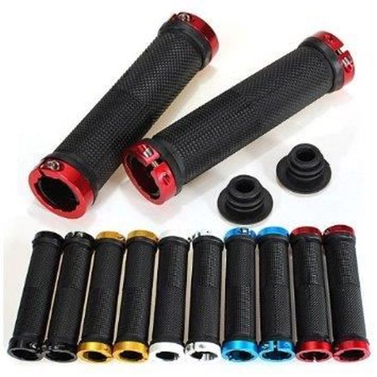 1 Paire Double Lock On Verrouillage MTB Vélo Cyclisme Poignée Bar Grips