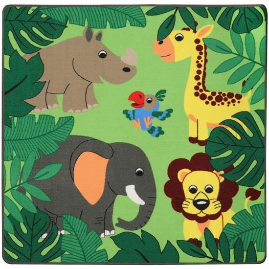 Primaflor  Ideen in Textil Tapis Chambre Enfants avec Animaux  Jungle 100x150 cm Tapis de Sol Enfant avec Motifs Animaux et J[40919]