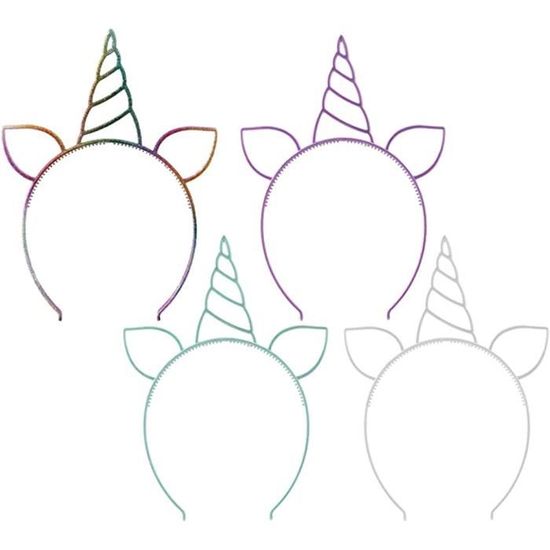 Lot De 4 Serre-têtes Oreilles De Chat à Paillettes Noir - Accessoire Déguisement Halloween, Anniversaire, Carnaval - Tissu Doux, Taille Unique - 2