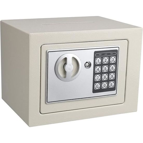 Coffre-fort Ignifuge Et étanche 25 Litres – Acier Renforcé, 3 Serrures, étagère Amovible – Montage Mural/sol, Clé + Code – Pour Argent, Bijoux, Documents
