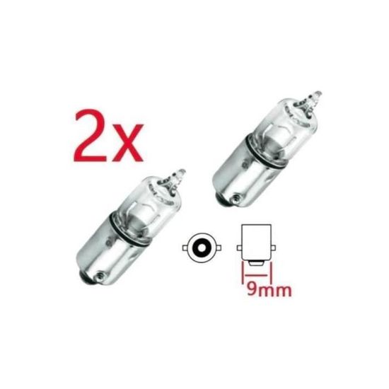2 Ampoules BA9S 12V 10W Jaunes - Pour Phares Voiture, Moto, Scooter - Angel Eyes