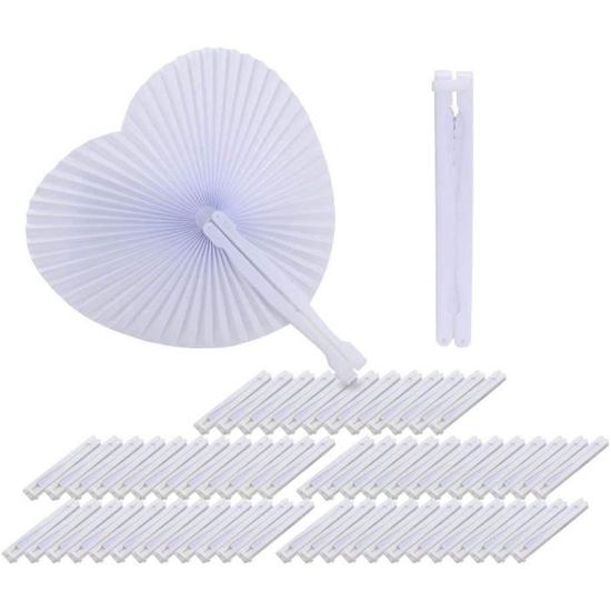 Éventails Pliants En Bambou – Lot De 24 – Blanc – 21x38 Cm Ouvert – Décoration Mariage, DIY, Fête – Idée Cadeau - 8