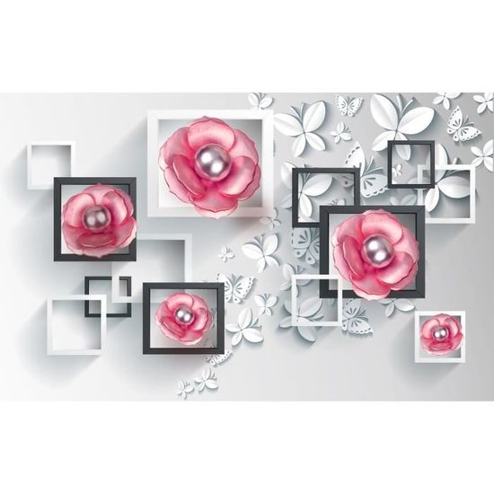 papier peint photo intisse 3d fleur 225121 400x260 cm 8 les mural poster geant xxl panorama abstrait soie nature animaux foret cdiscount bricolage