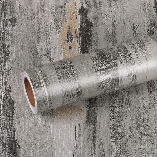 Papier Peint Autocollant Effet Béton Gris Vintage - 40x900 Cm, Imperméable, Lavable - Pour Meubles, Cuisine, Salle De Bain - 8