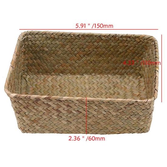 DAYOLY Panier Rangement En Jonc De Mer Naturel - Organisateur Tissé Main Pour Vêtements, Jouets - Taille M