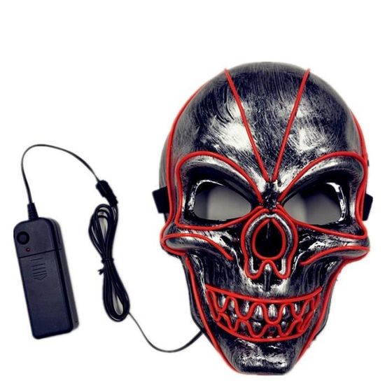 Masque Halloween LED Effrayant - Lot De 2 Masques Lumineux Avec Télécommande, Pour Fête, Cosplay, Jardin - 5