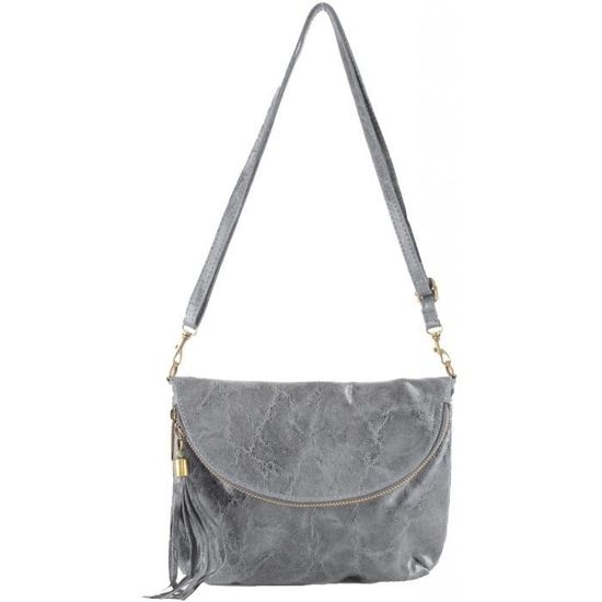 Sac à Bandoulière Grafea – Gris – Cuir – Occasion Bon état – Femme