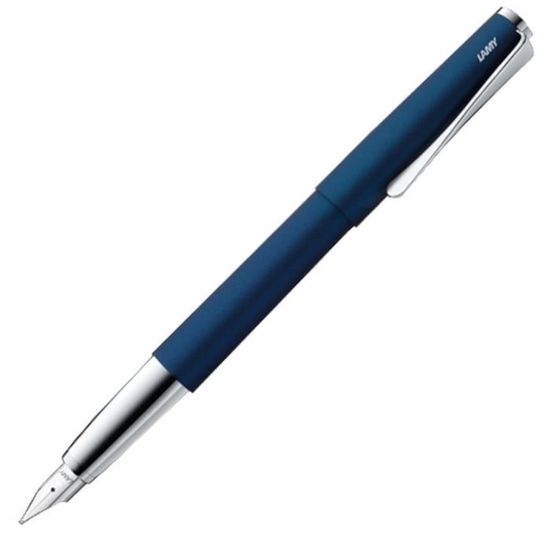 Stylo-plume Lamy Studio Brushed - Plume Acier Taille B - Métal élégant - Encre Bleue Incluse