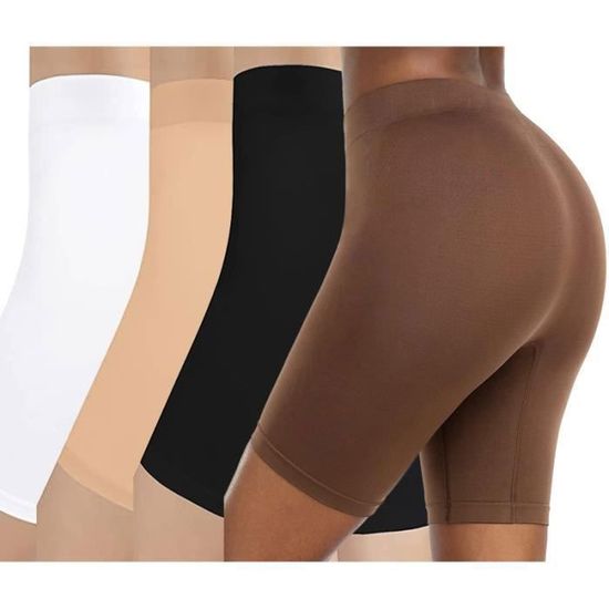 Panty Coton Cycliste Short Femme Long Culottes Boxer Shorty Legging Boxer Calecon Lot de 4 Noir Cdiscount Pret a Porter