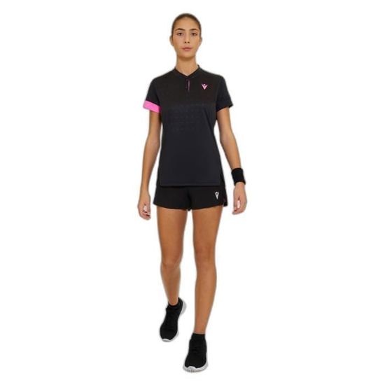 Gonna Padel Donna Macron Cecilia Skirt - Nera, Microfibra Elasticizzata, Vita Elastica, Pacchetto Da 1