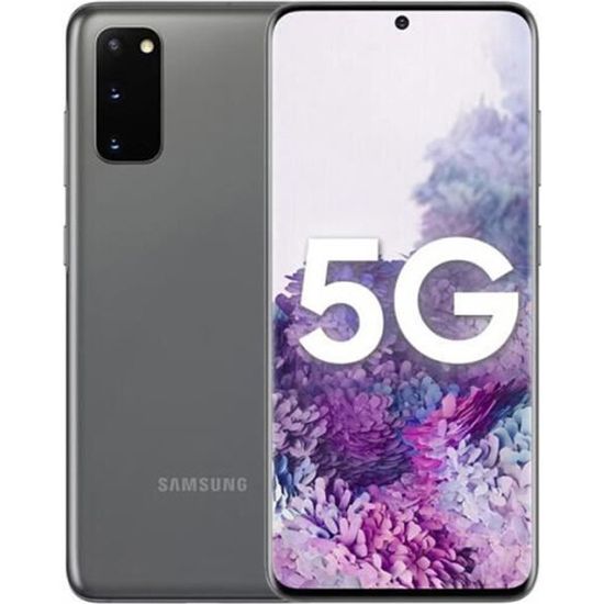 6.2'' Samsung Galaxy S20 5G - Single SIM - 128 Go - 8 Go RAM -  Gris Cosmique