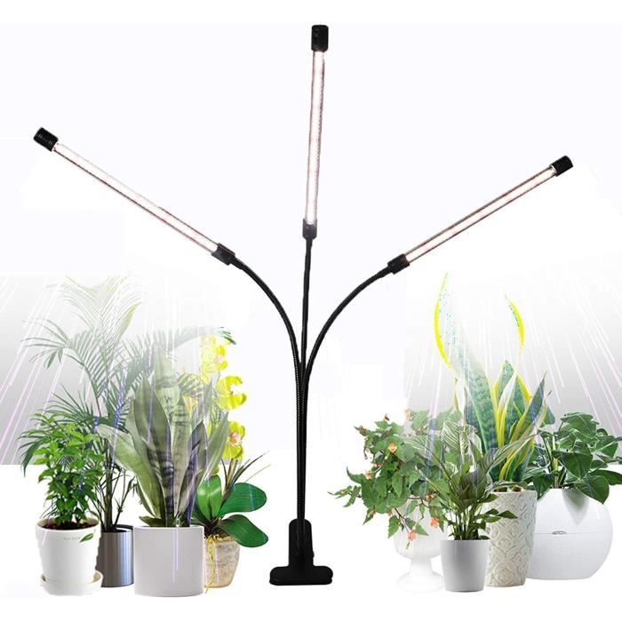 Lampe Plante LED Spectre Complet - Lampe De Culture Intérieure Avec Minuterie 2/4/8H Et Pied Réglable