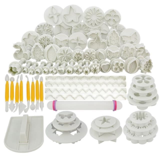 68pcs Emporte-pièces Moules à Pâtisserie, Ustensiles pour Décoration de Gâteau