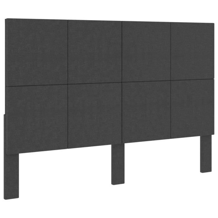 🐻4423Magnifique Confort - Tête de lit Gris foncé Tissu 160x200 cm