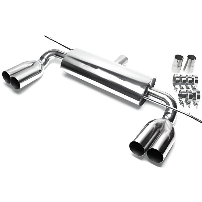 EVOG5DE276S Pot echappement Silencieux Duplex Inox pour Volkswagen Golf 5 1K de mai 2003 a 2012