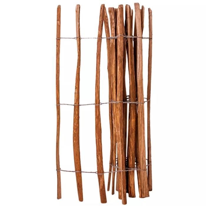 ♪♪6590 Clôture à piquets Classique - Clôture de jardin Brise vue Bois de noisetier 120 x 250 cm MEUBLE®