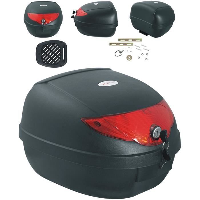 Moto Scooter Top Case 28L Universel Plaque Adaptable Bagage Valise Touring