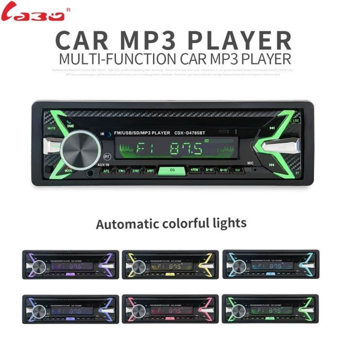 Bluetooth amovible panneau amovible Autoradio Bluetooth Autoradio Auto FM RDS stéréo lecteur Audio USB SD ISO 7 couleurs éclairage