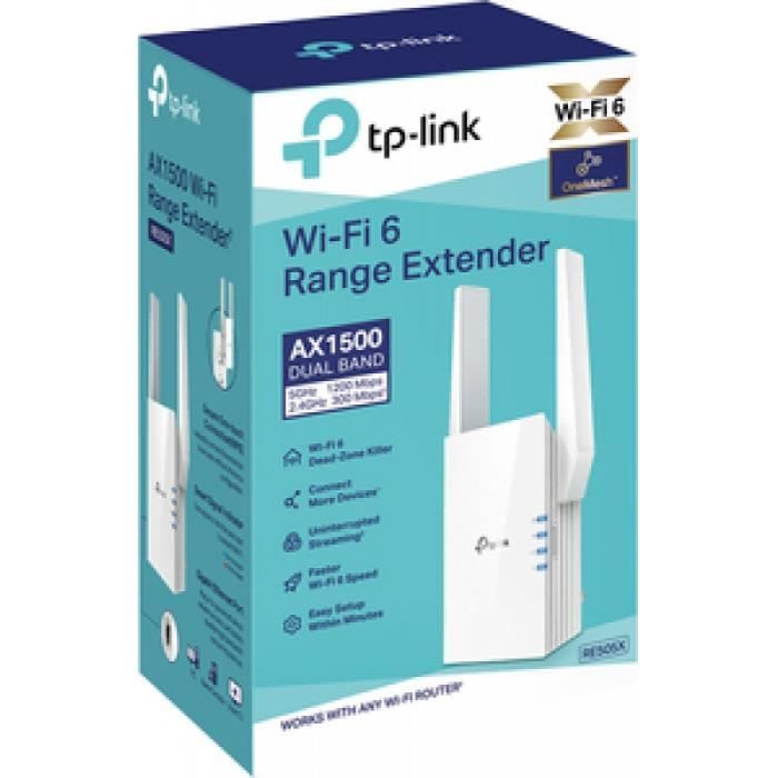 TP-LINK RE505X Extension de portée Wifi - GigE, 802.11ax - Wi-Fi - Bande double