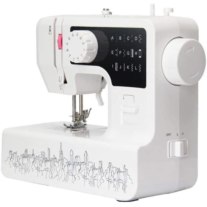 WANGLXST Multifonction Ajustables Machine agrave Coudre, Portable Electronique pour D eacutebutants, Decorative Tradition, White