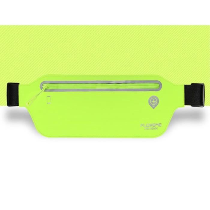 étui cas tel portable Sac Banane Course à Pied Marche Réfléchissant Imperméable pour Wiko Y60 (2019) > VERTE