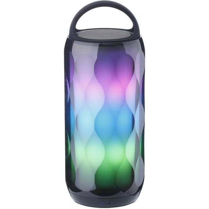 POHO Enceinte Bluetooth Lumineuse LED Haut-Parleur Portable Sans Fil, Contrôle Tactile 6 Couleur LED Lumière, Mains Libres Téléph