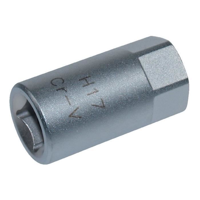 Embout de vidange, chrome vanadium, male, 3/8, 6 pans, 17 mm - AUTOBEST