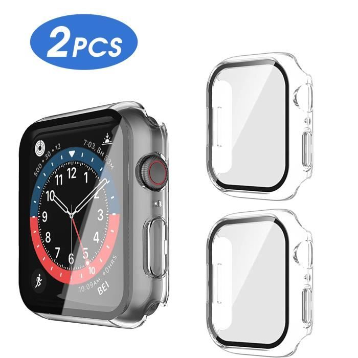 2 Pack Protection écran Coque pour Apple Watch Series SE/6/5/4 44mm Blackview Anti-Rayures Couverture Totale PC Coque Protecteur