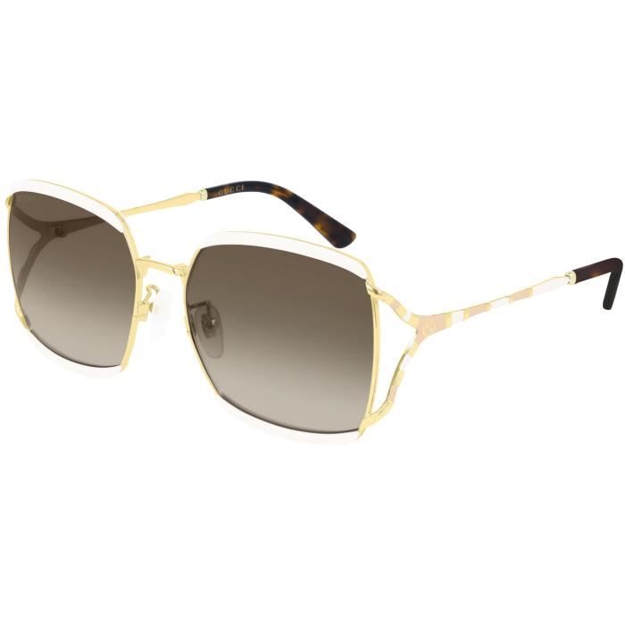 Gucci GG0593SK 59/17/135 WHITE GOLD/BROWN SHADED injecté femme GG0593SK