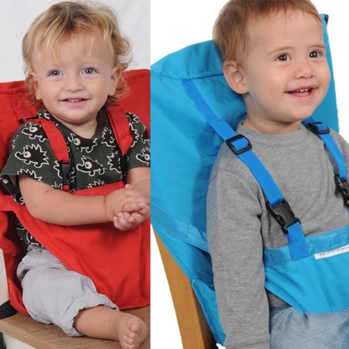 Chaise haute pliable de voyage pour bébé portable (rose rouge)