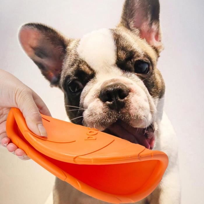 Frisbee pour chien Silicone jouet pour chien entainement jouet en plein air - 22cm orange