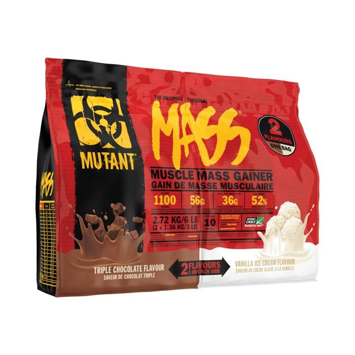 Mutant Masse 2720g Triple Chocolat / Crème glacée Mutant Gainers - Prise de Masse