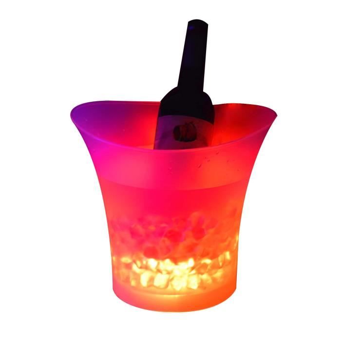 5L Seau À Glace À Led Pour Champagne, Vin, Boissons, Bière, Glace Bar Club Pub - Rouge