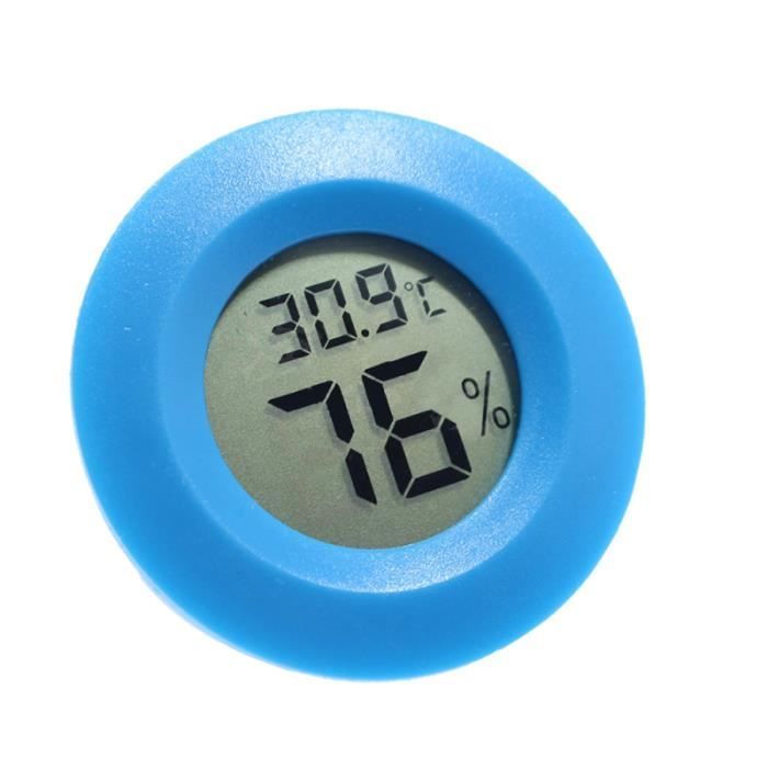 Thermomètre de boîte à reptiles hygromètre numérique de forme ronde pour la maison de chambre à coucher intérieure (rouge)