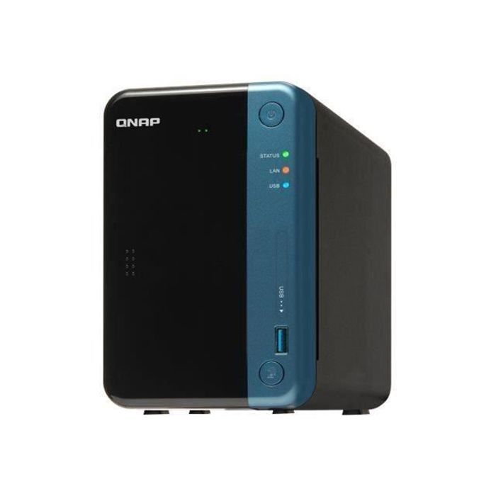 QNAP TS-253Be Serveur NAS 2 Baies 12 To SATA 6Gb-s HDD 6 To x 2 RAID 0, 1, 5, 6, 10, JBOD RAM 2 Go Gigabit Ethernet iSCSI