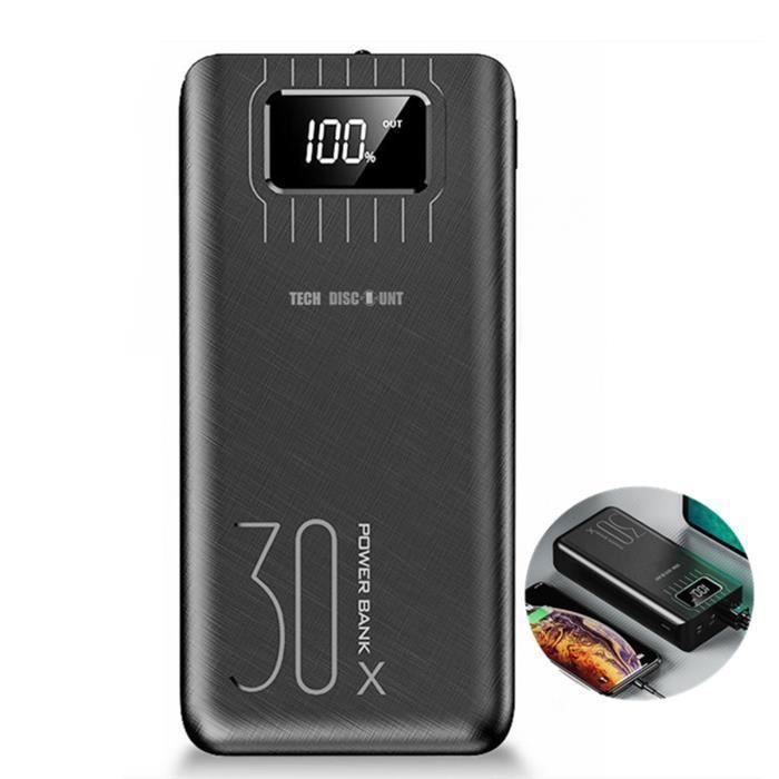 TD® Batterie externe chargeur mobile multiprise polyvalent transportable 30000 mAh de charge puissance mobile super grande capacité