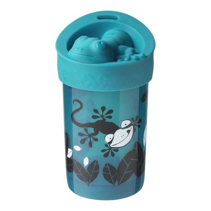 TOMMEE TIPPEE Tasse anti-chute super cup avec couvercle - déco bleu