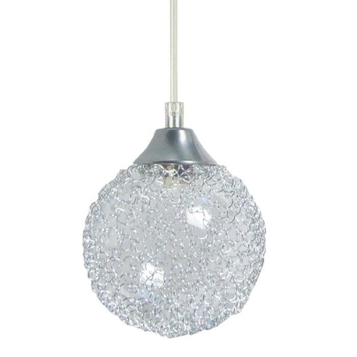 TOSEL Suspension 1 lumière - luminaire intérieur - verre transparent - Style urbain - H70cm L14cm P14cm