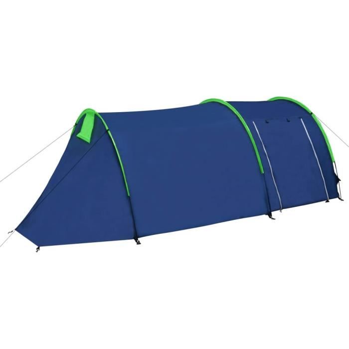 Tente de camping 4 Personnes Bleu marin/vert