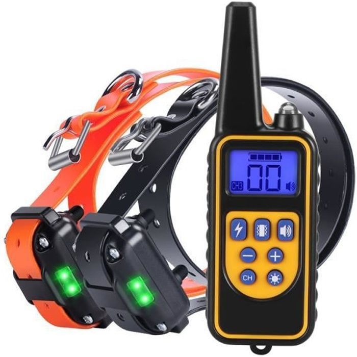 Collier Dressage Chien - Télécommande, 8 Niveaux - Vibration/Choc