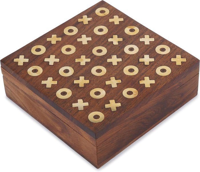 Grande Boîte à Bijoux En Bois Incrustation Laiton — Sans Charnière — Rangement Trésor
