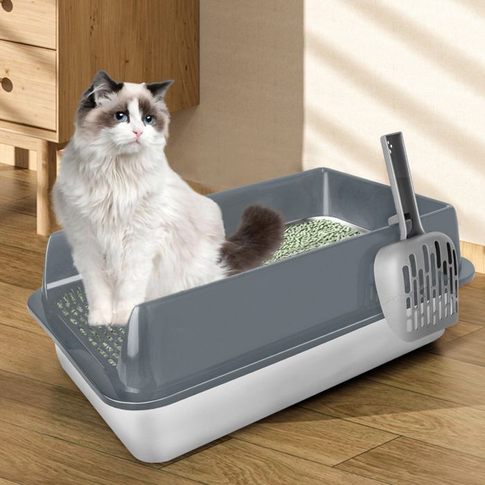 Comparer les prix de Bac à litière pour chat 50*35*24cm-XJING-Bac à litière en métal à ouverture et à débordement-Étanche et facile à nettoyer